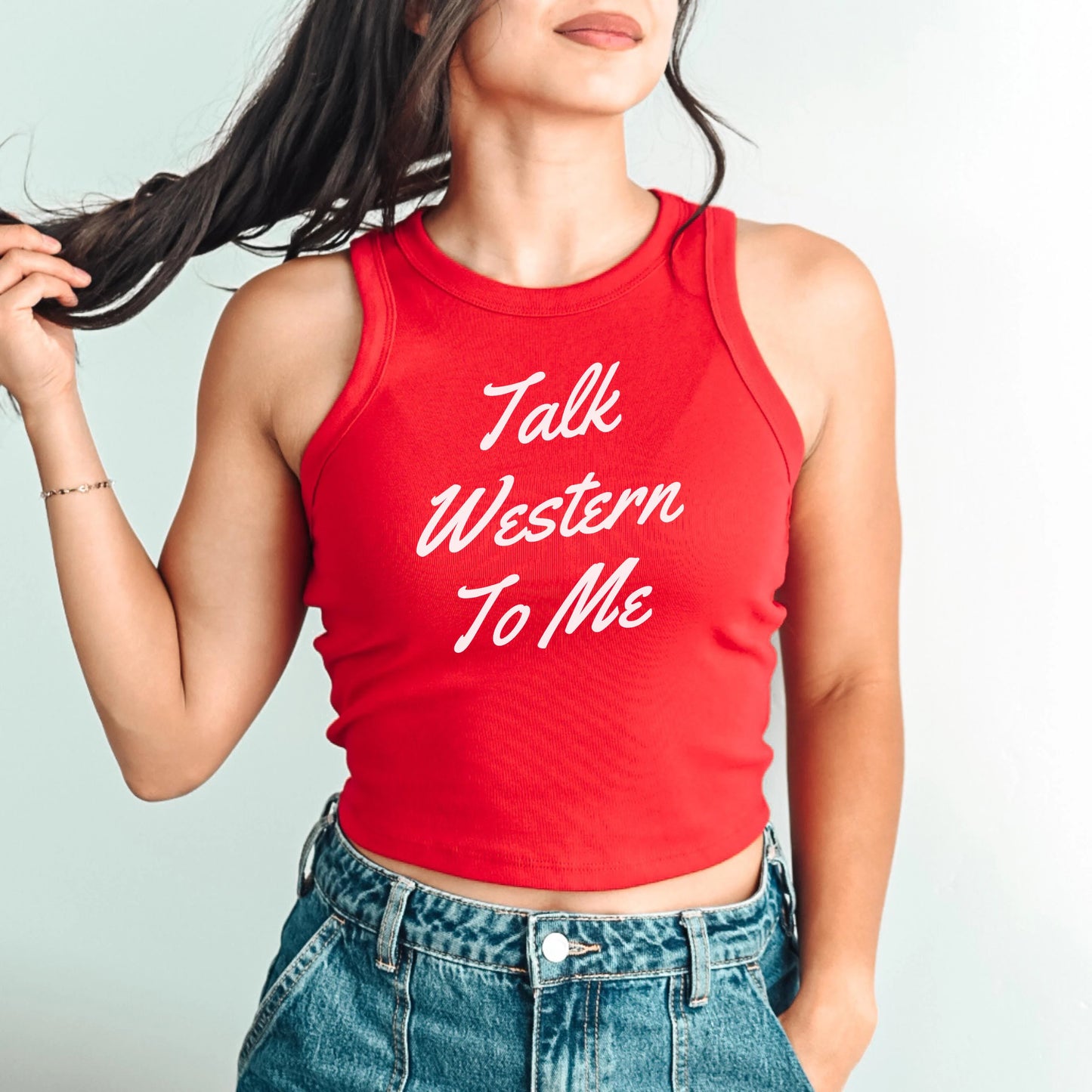 Talk Western To Me Country Crop Tank Top