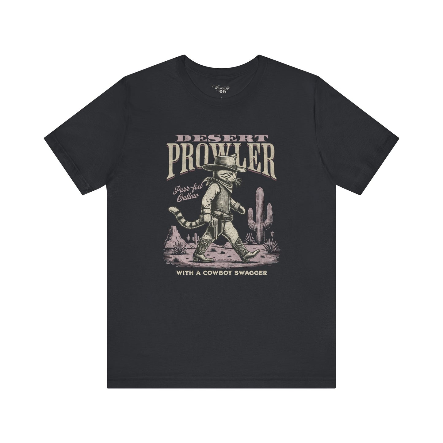 Vintage Western Cowboy Cat T-shirt