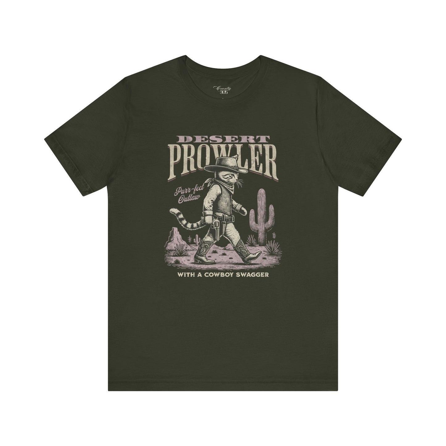 Vintage Western Cowboy Cat T-shirt